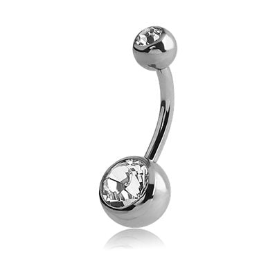double jewel belly bar